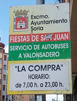 Horario de autobuses para el día de La Compra.