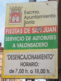 Horario de autobuses para el desencajonamiento.