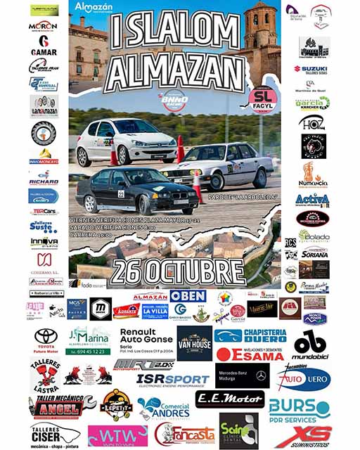 Cartel publicitario I Slalom Almazán extraído de la Escudería Bnno Racing.