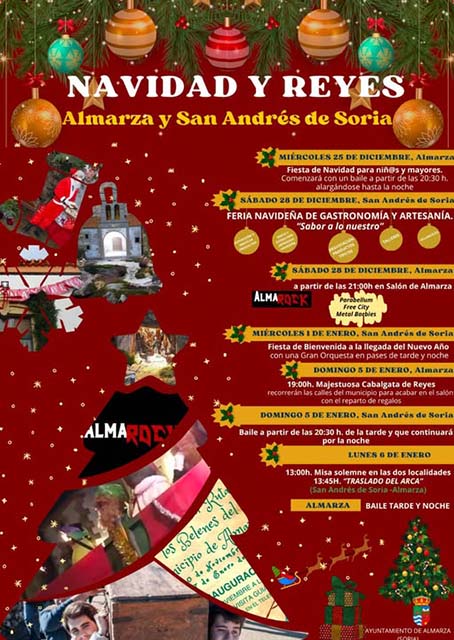 Cartel publicitario de la Navidad en Almarza 2024 .