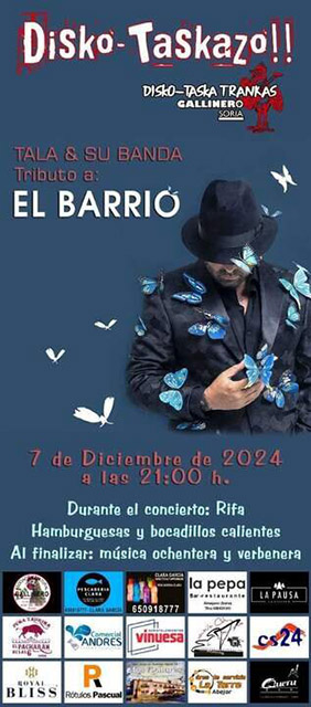Cartel publicitario para el concierto Tributo a El Barrio .