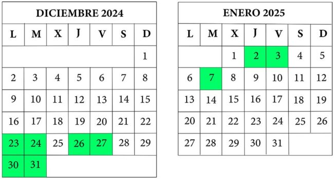 Calendario para disfrutar la Navidad en Apréndix.