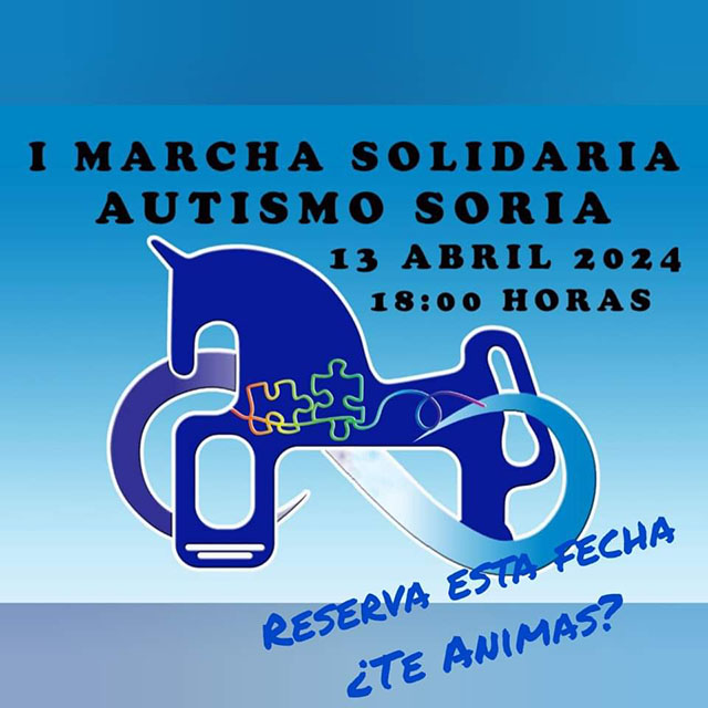Cartel publicitario de la I Marcha Solidaria de Autismo Soria.