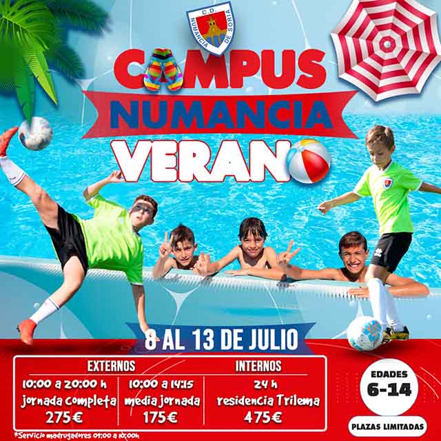 Cartel publicitario del campus deportivo del Numancia.
