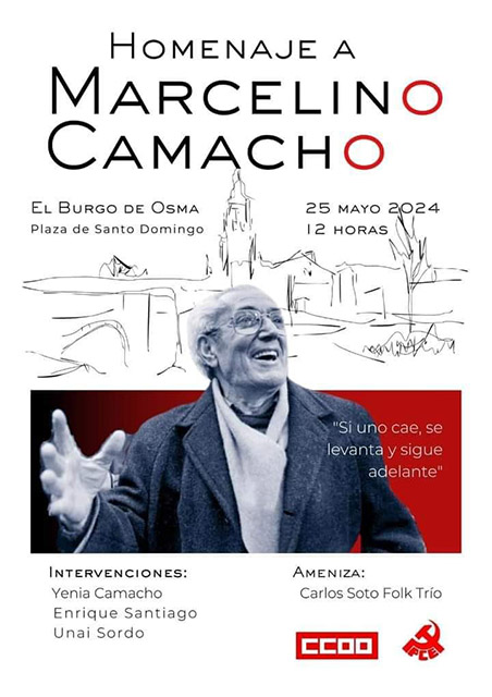 Cartel publicitario del homenaje a Marcelino Camacho.