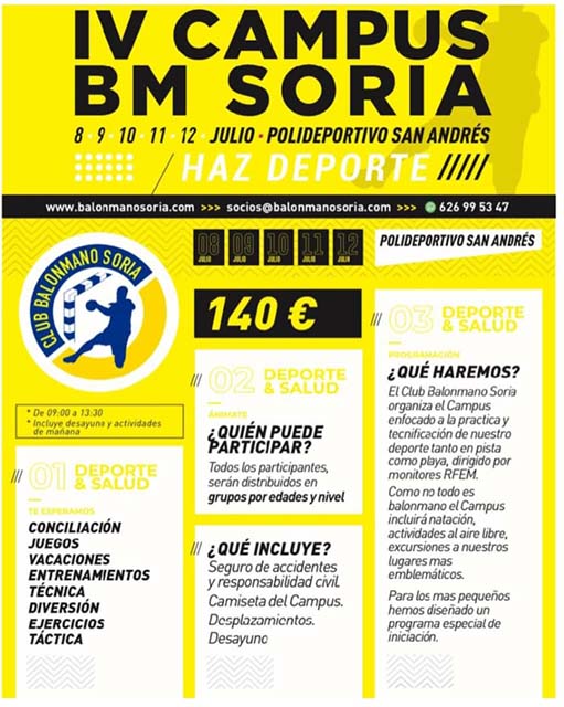 Cartel publicitario de la IV edición del Campus de Balonmano.