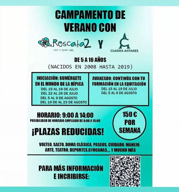 Cartel publicitario para el campus de equitación de la cuadra Antares.