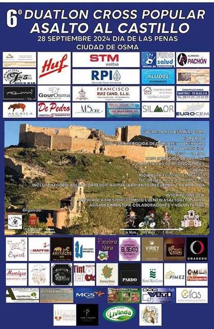 Cartel publicitario para el VI Duatlon Popular Asalto al Castillo de Osma.