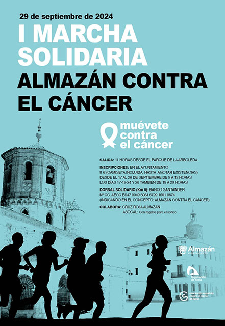 Cartel publicitario de la I Marcha Contra el Cáncer en Almazán.