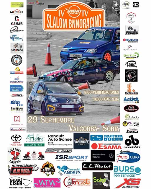 Cartel publicitario para el Slalom BnnoRacing San Saturio.
