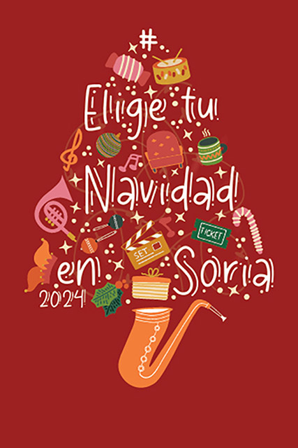 Cartel publicitario de la Navidad en Soria 2024 extraído de Soria Noticias.